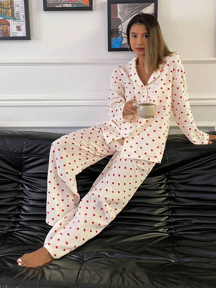 Compleu pijama SHEIN, alb