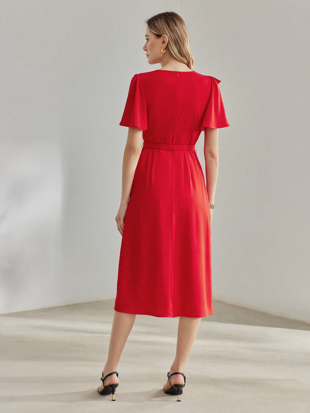 SHEIN midi ruha, piros