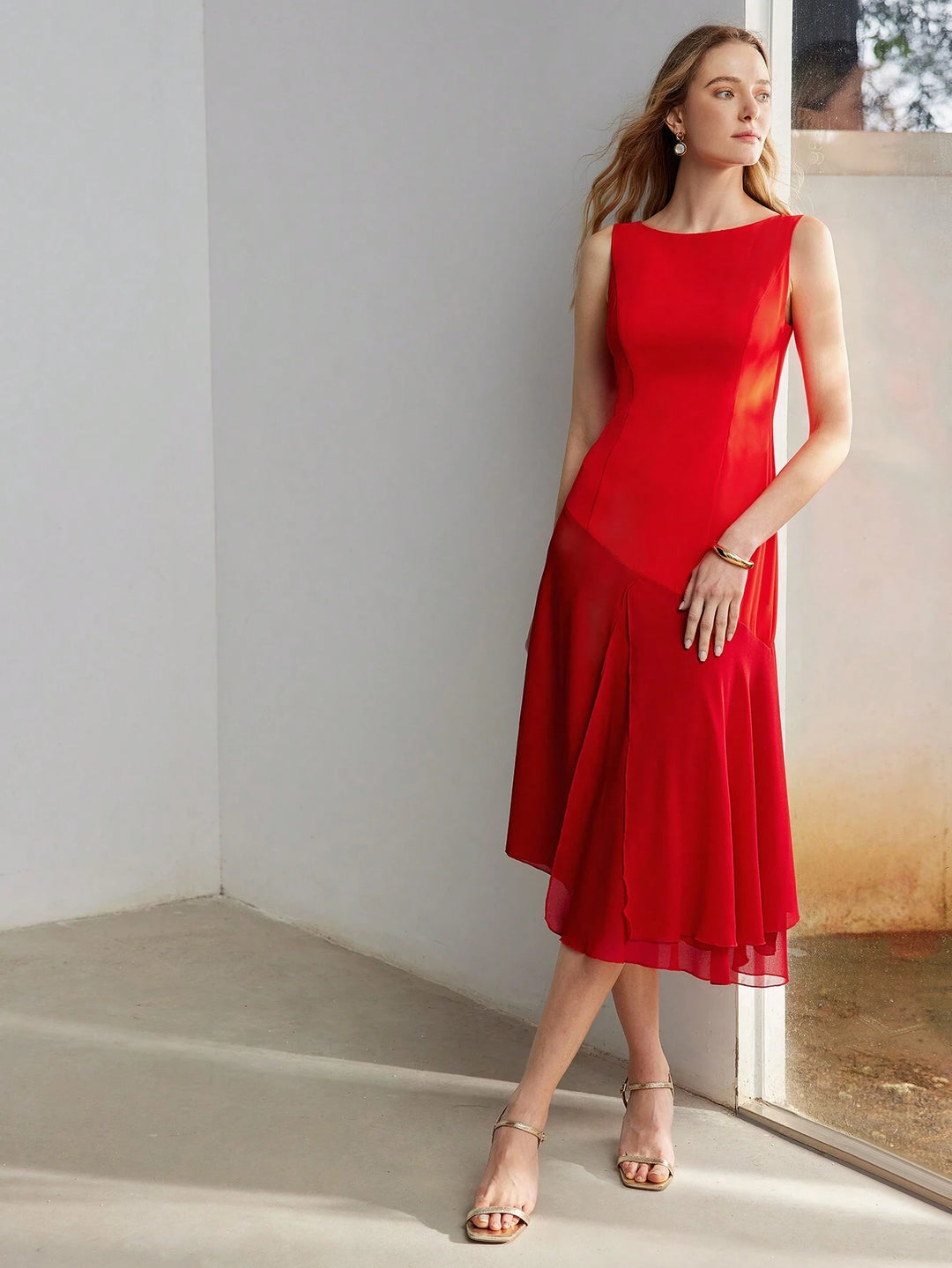 Rochie midi SHEIN, roșu