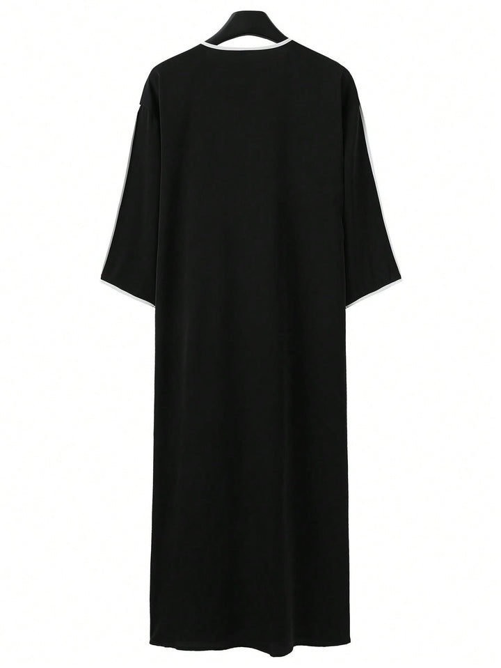 Halată bărbați cu broderie SHEIN, negru