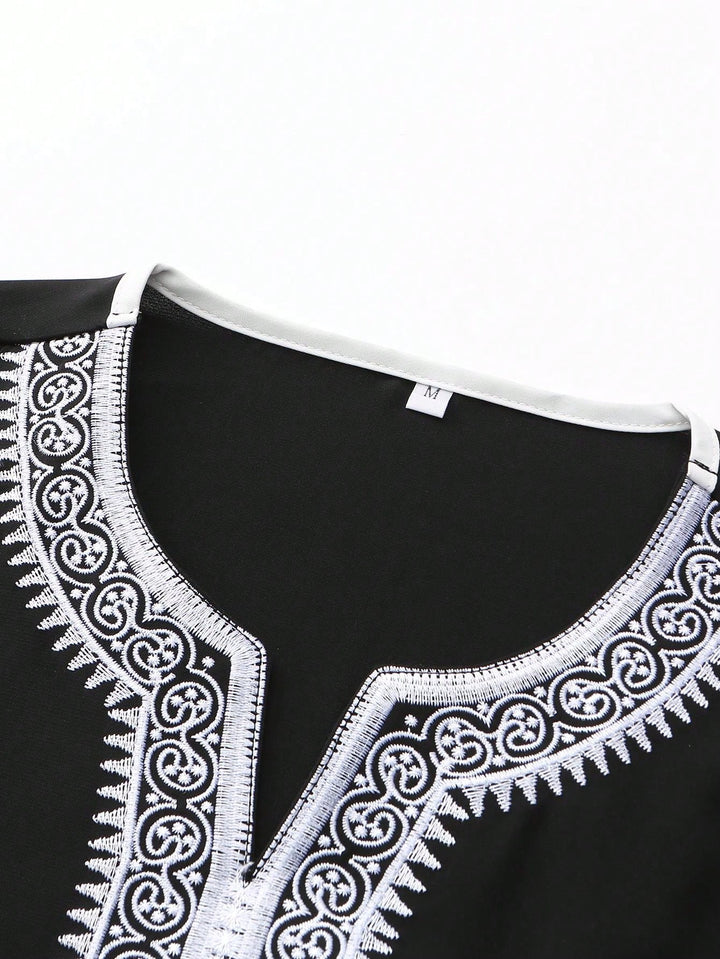 Halată bărbați cu broderie SHEIN, negru