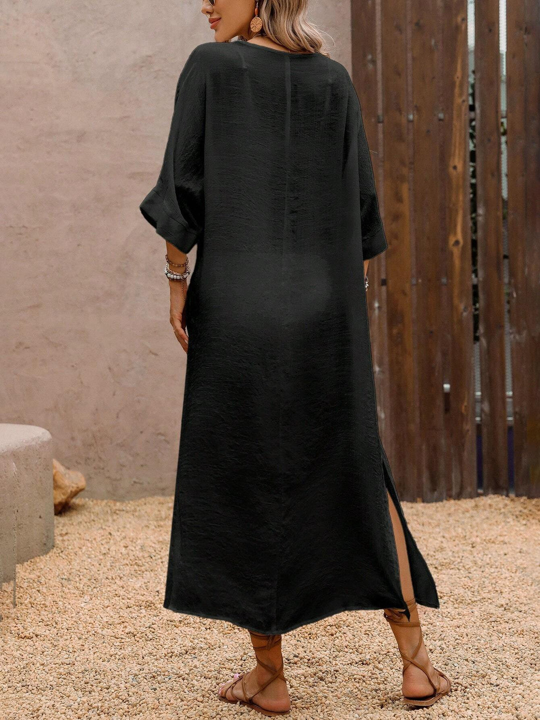SHEIN fekete midiruha