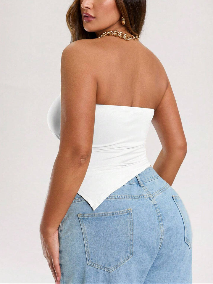 Shein Curve+ felső, fehér