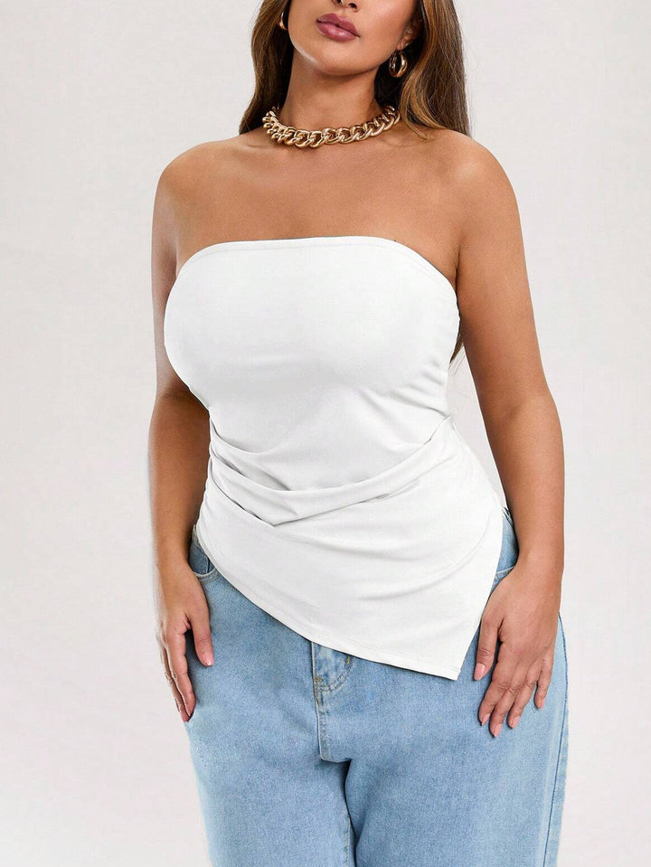 Shein Curve+ felső, fehér