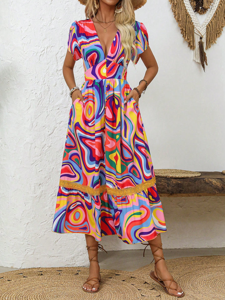 Rochie maxi SHEIN, mix culori