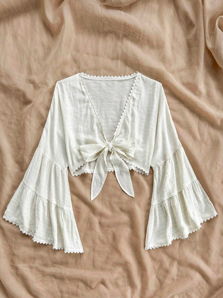 Shein top, krémszínű