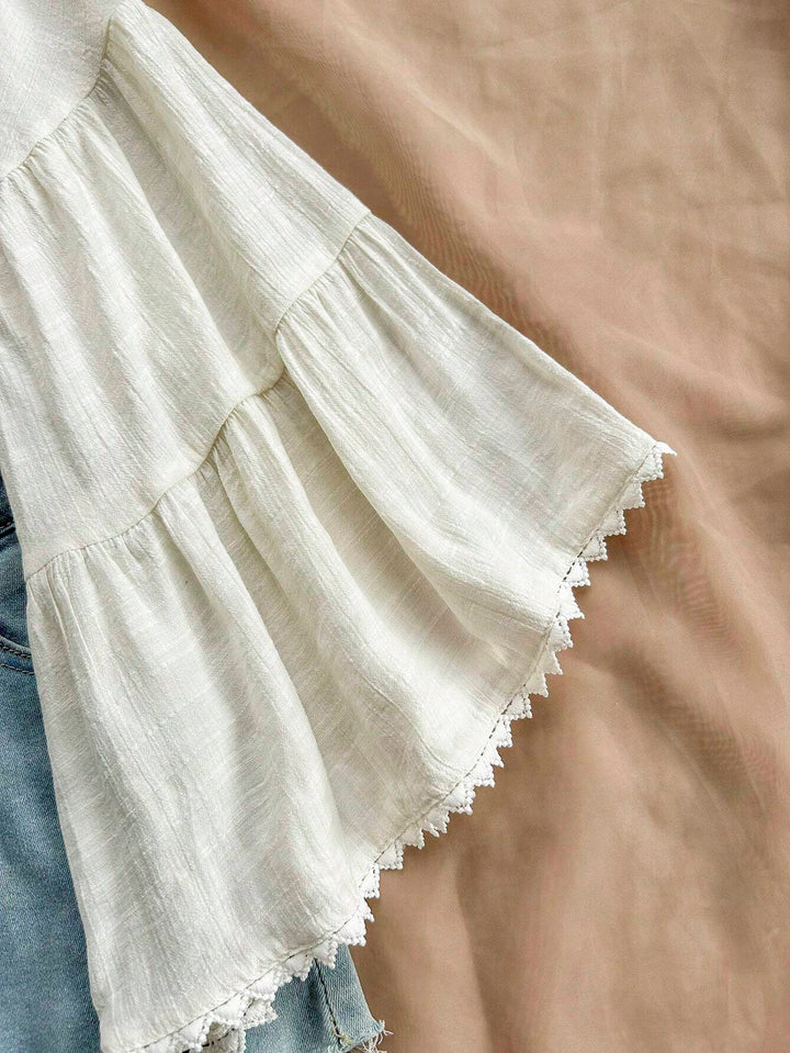 Shein top, krémszínű