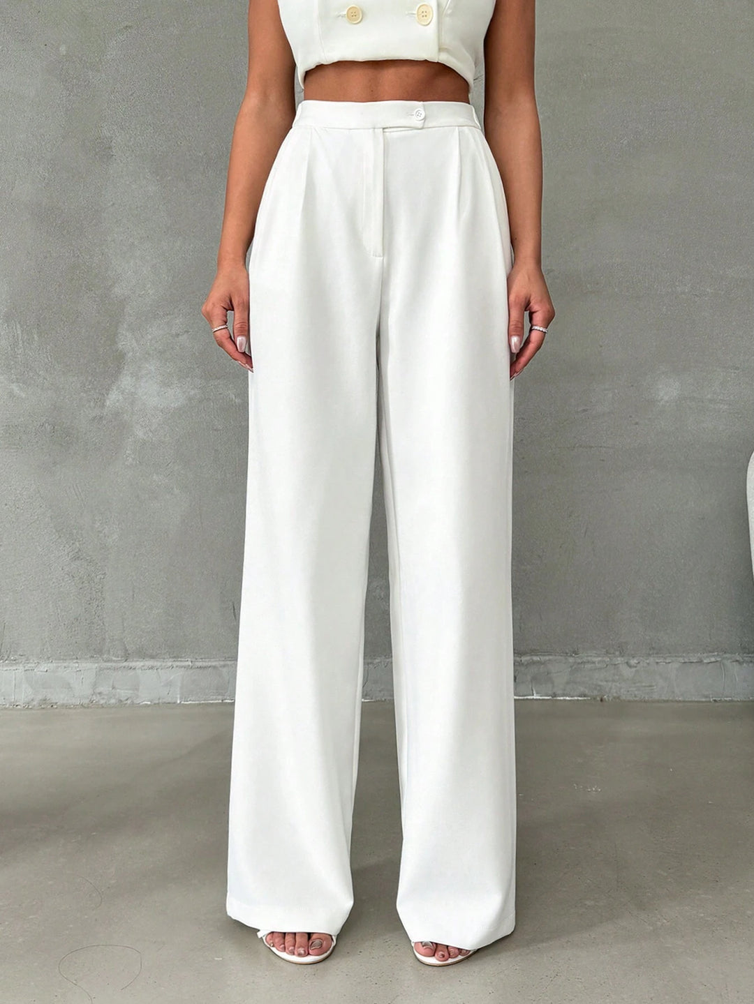 Pantaloni SHEIN, alb