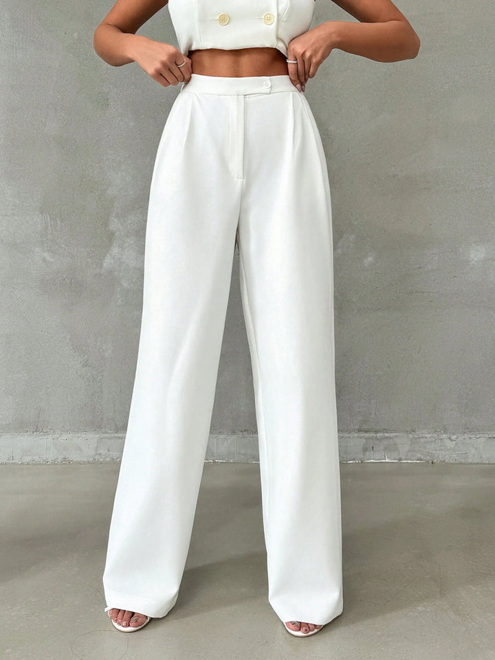 Pantaloni SHEIN, alb