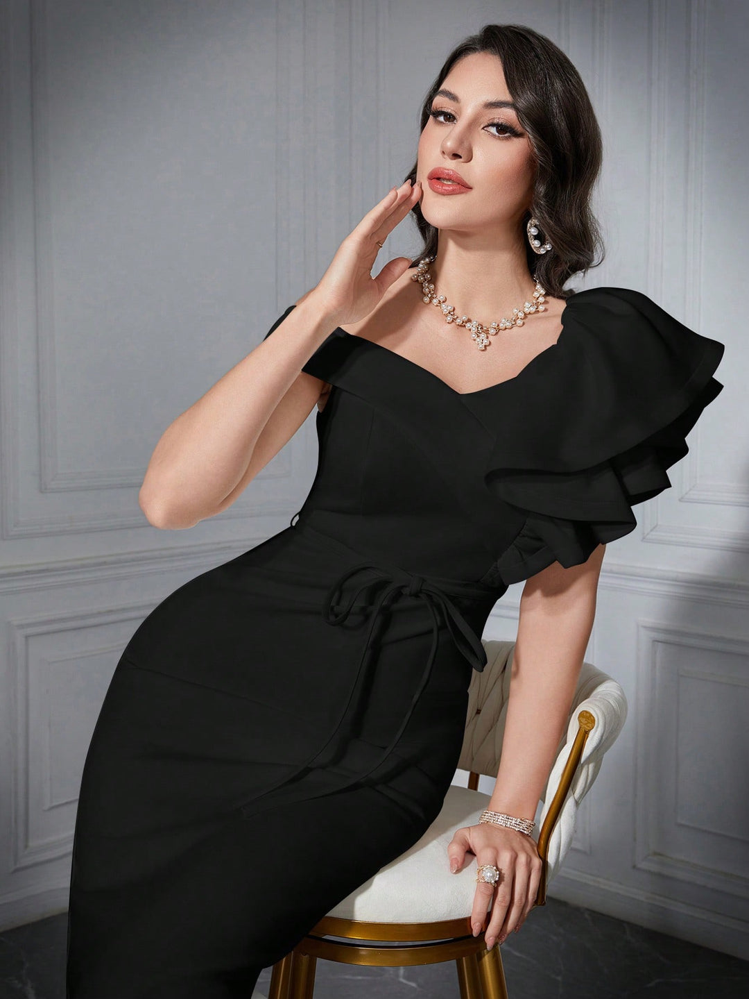 Rochie maxi SHEIN, negru