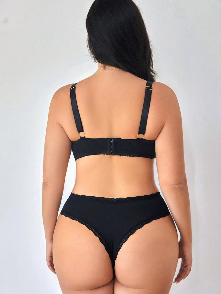 Set sutien și chilot SHEIN, negru