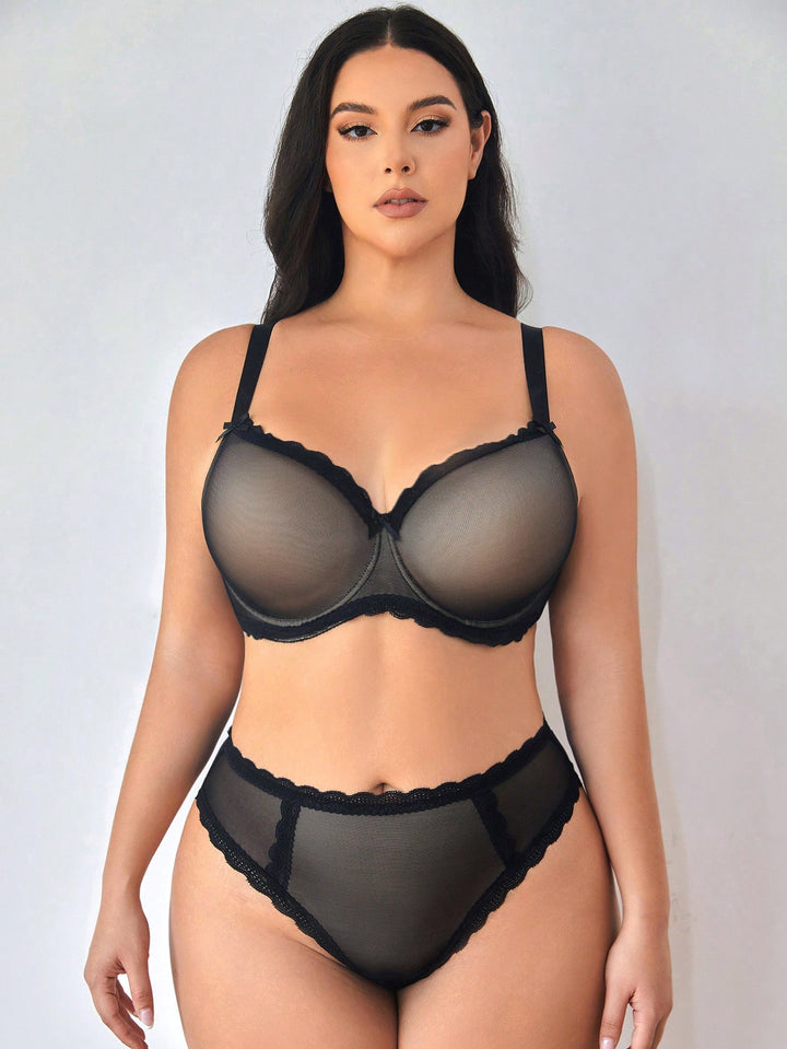 Set sutien și chilot SHEIN, negru