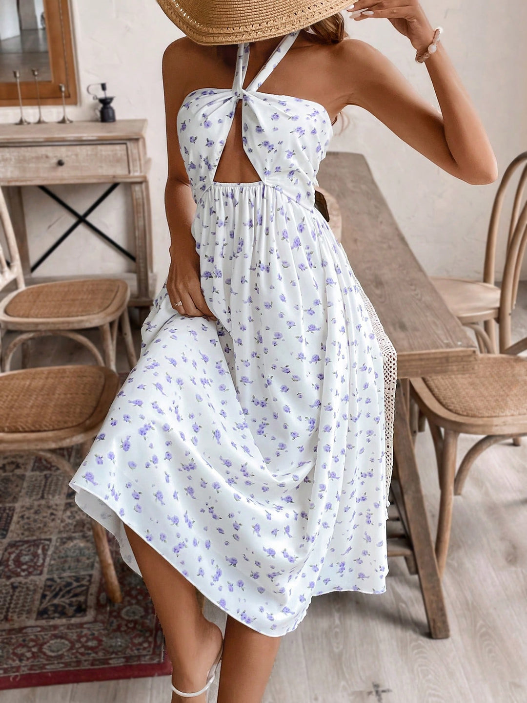 Rochie midi SHEIN, alb