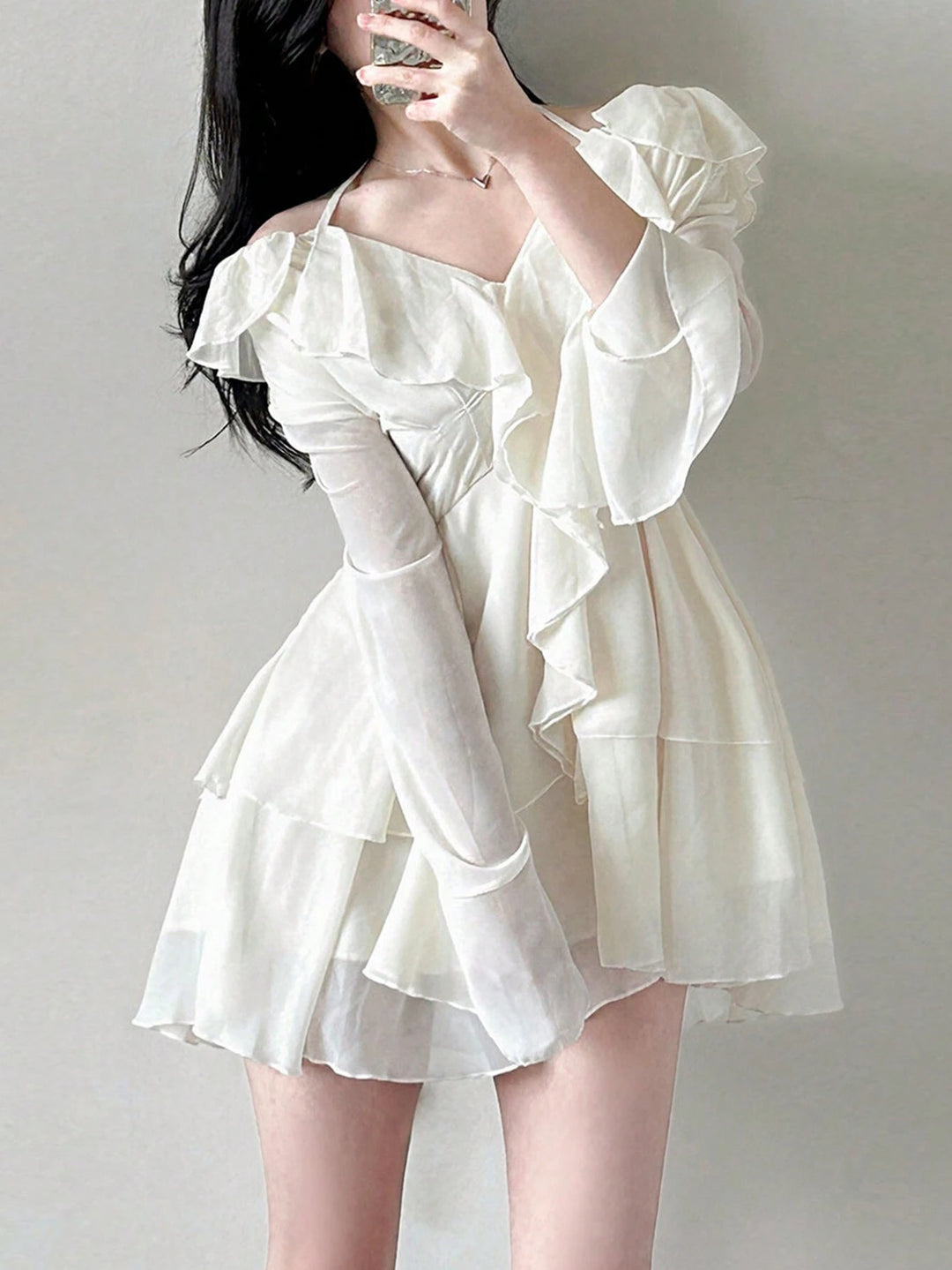 Rochie mini SHEIN, alb