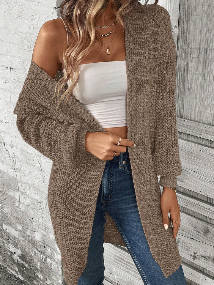 Cardigan lung SHEIN, maro