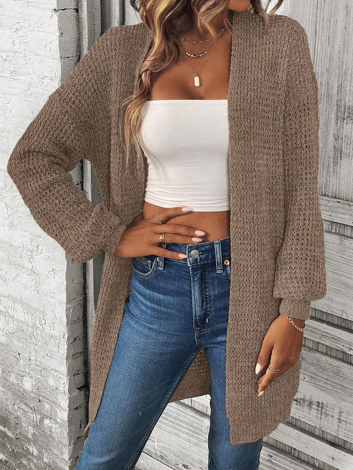 Cardigan lung SHEIN, maro
