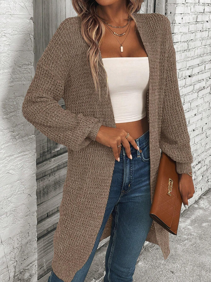 Cardigan lung SHEIN, maro