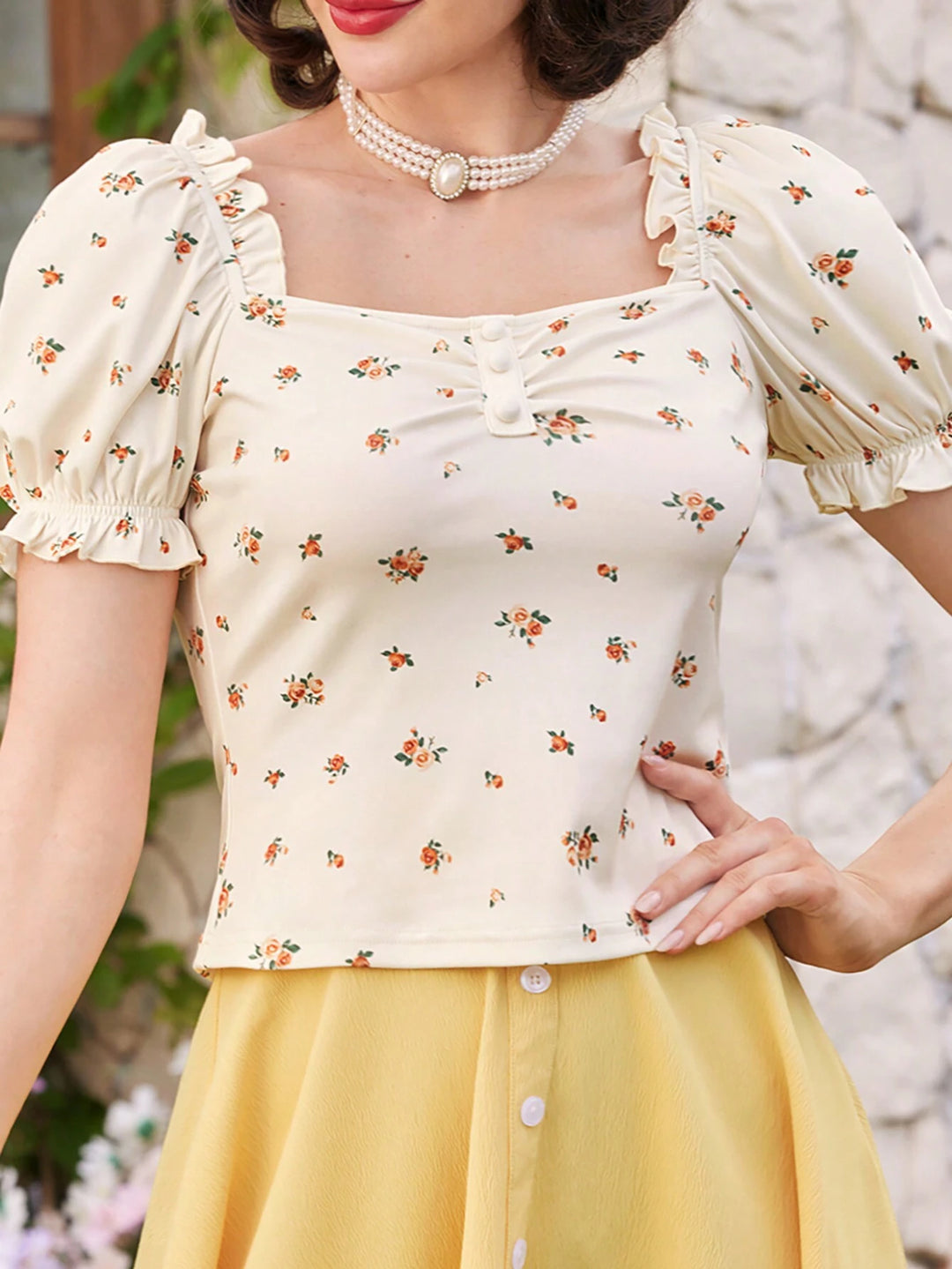 Shein top, krém