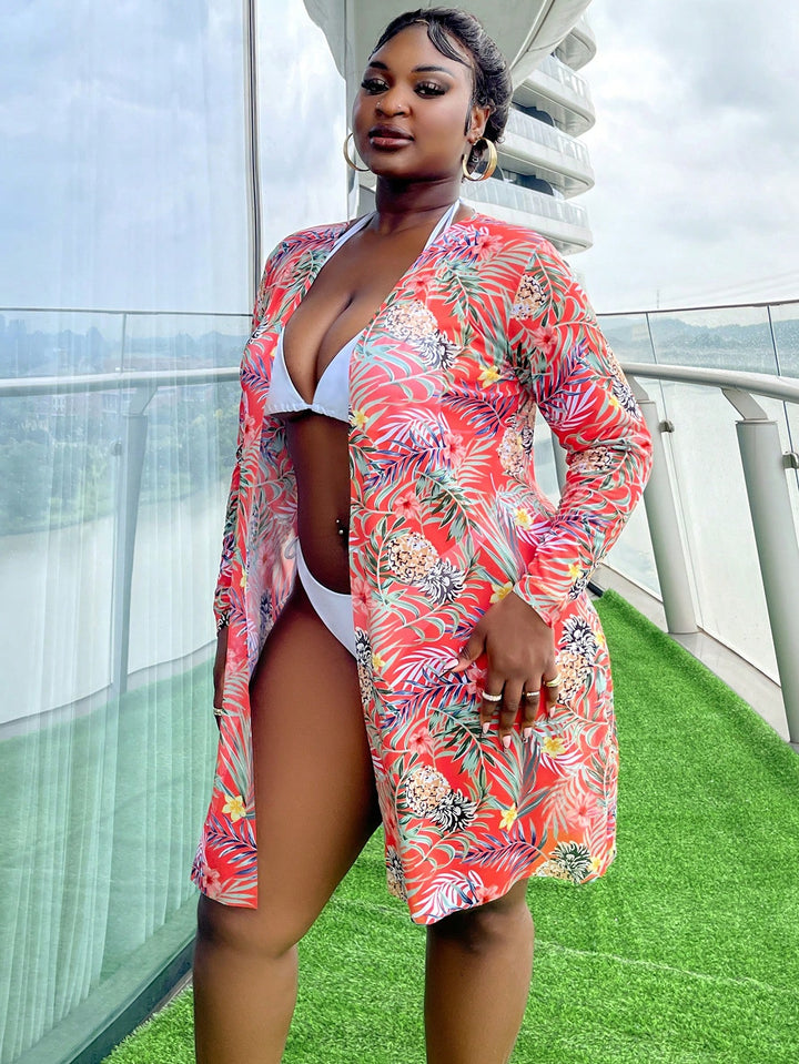 Kimono de plaja SHEIN, portocaliu