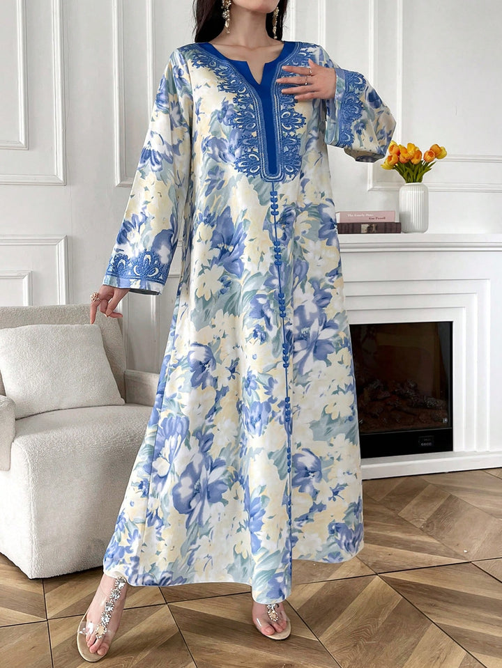 Set caftan și jalabiya SHEIN, albastru