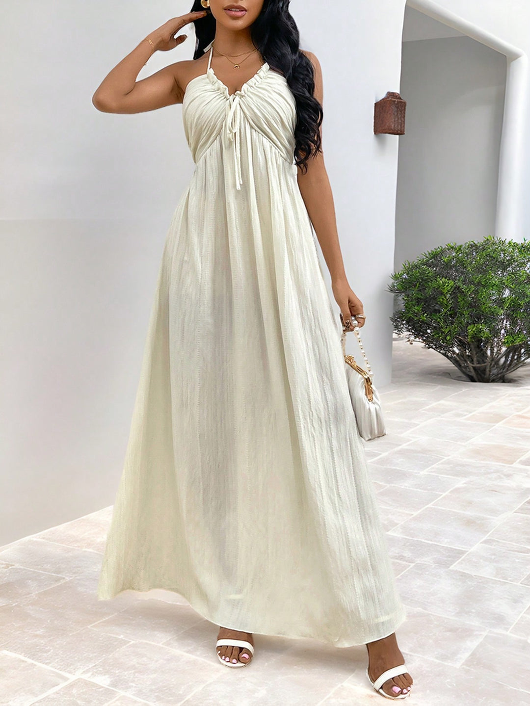 Rochie maxi SHEIN, bej
