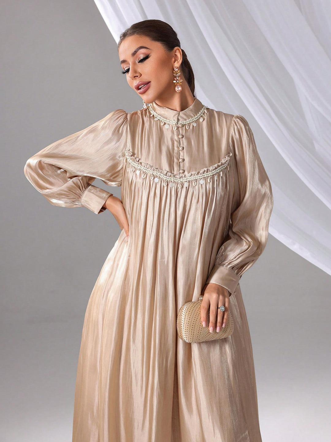 Rochie maxi SHEIN, bej