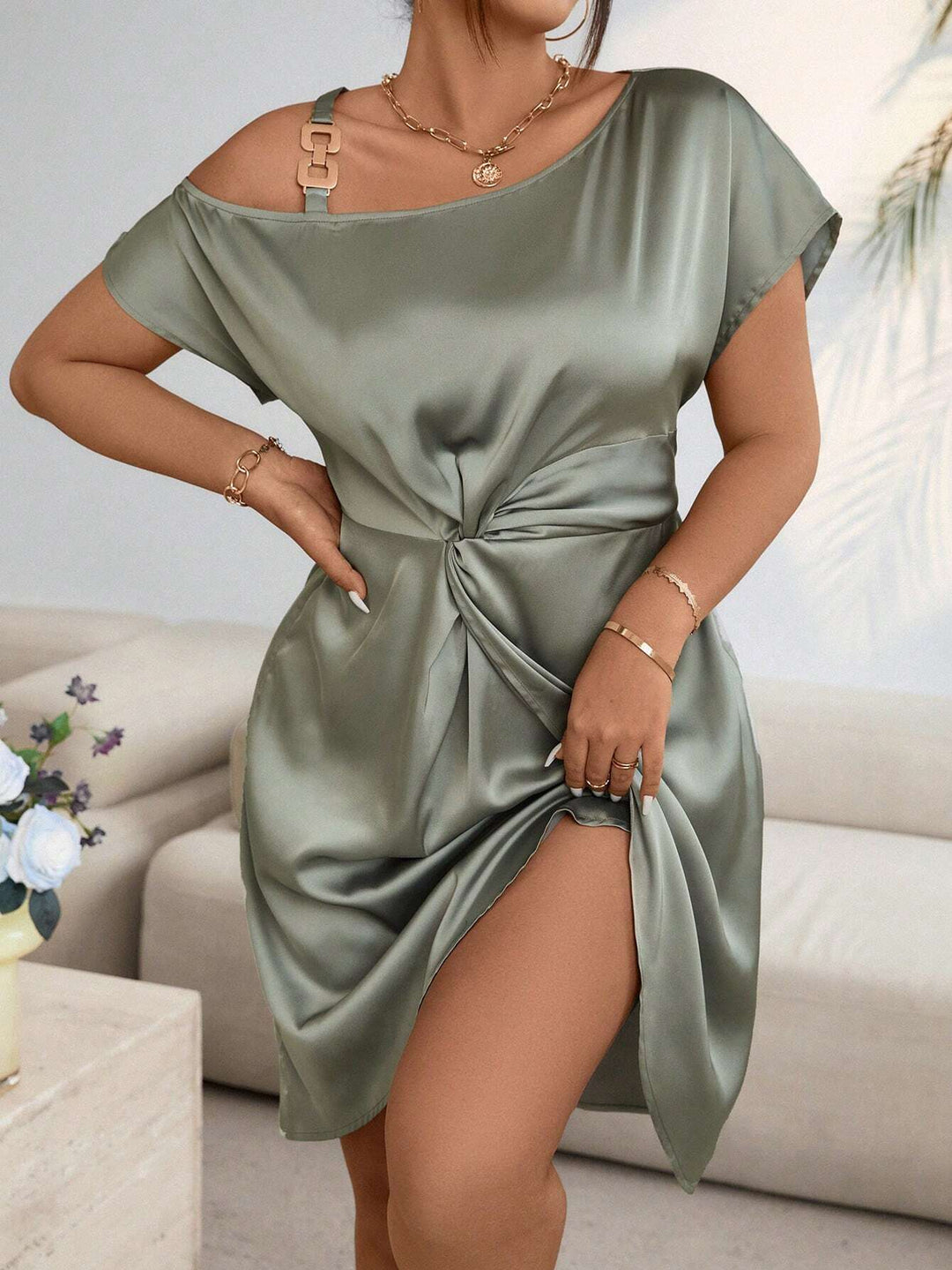 SHEIN mini ruha, zöld