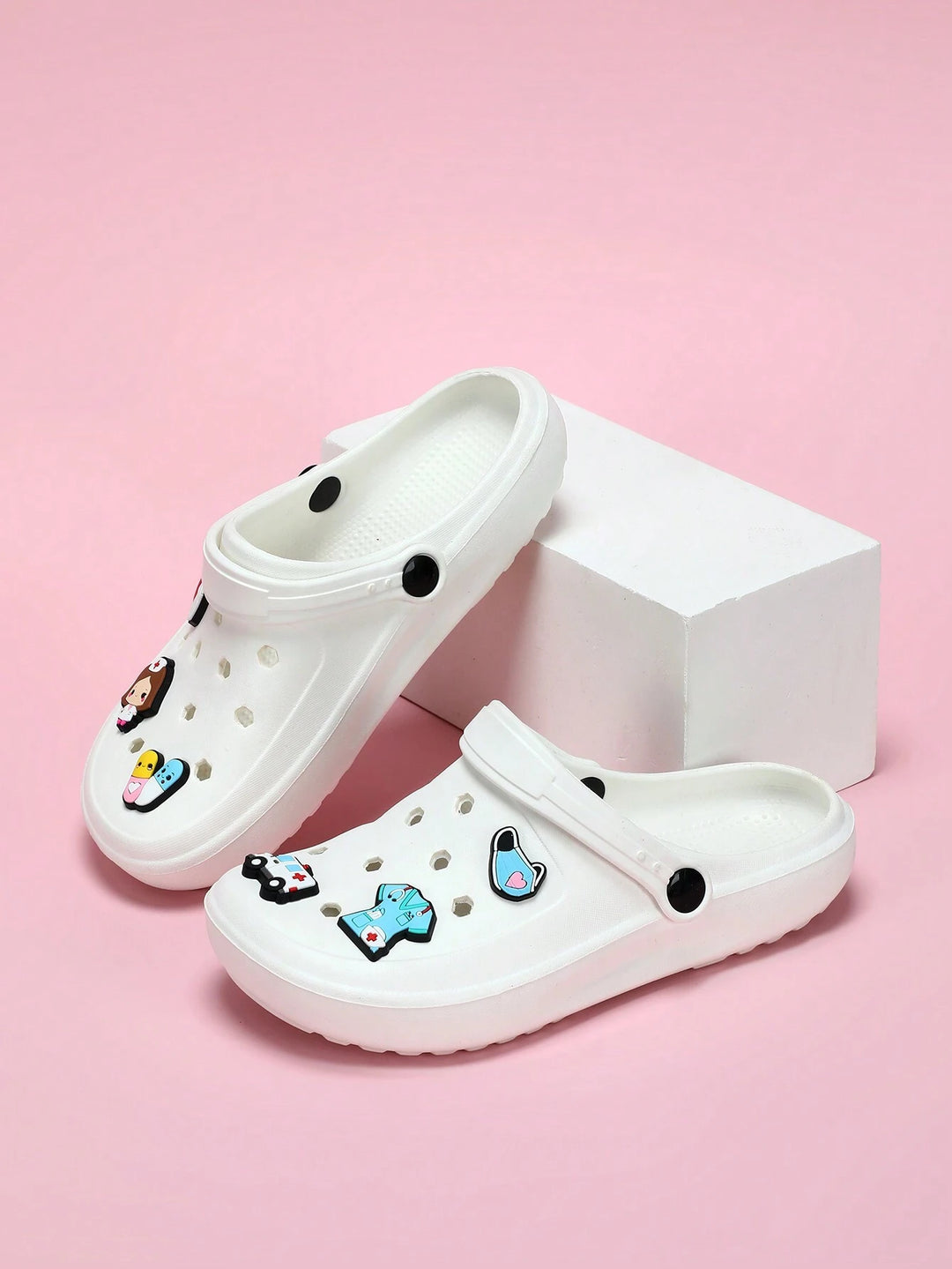 SHEIN papucs, fehér