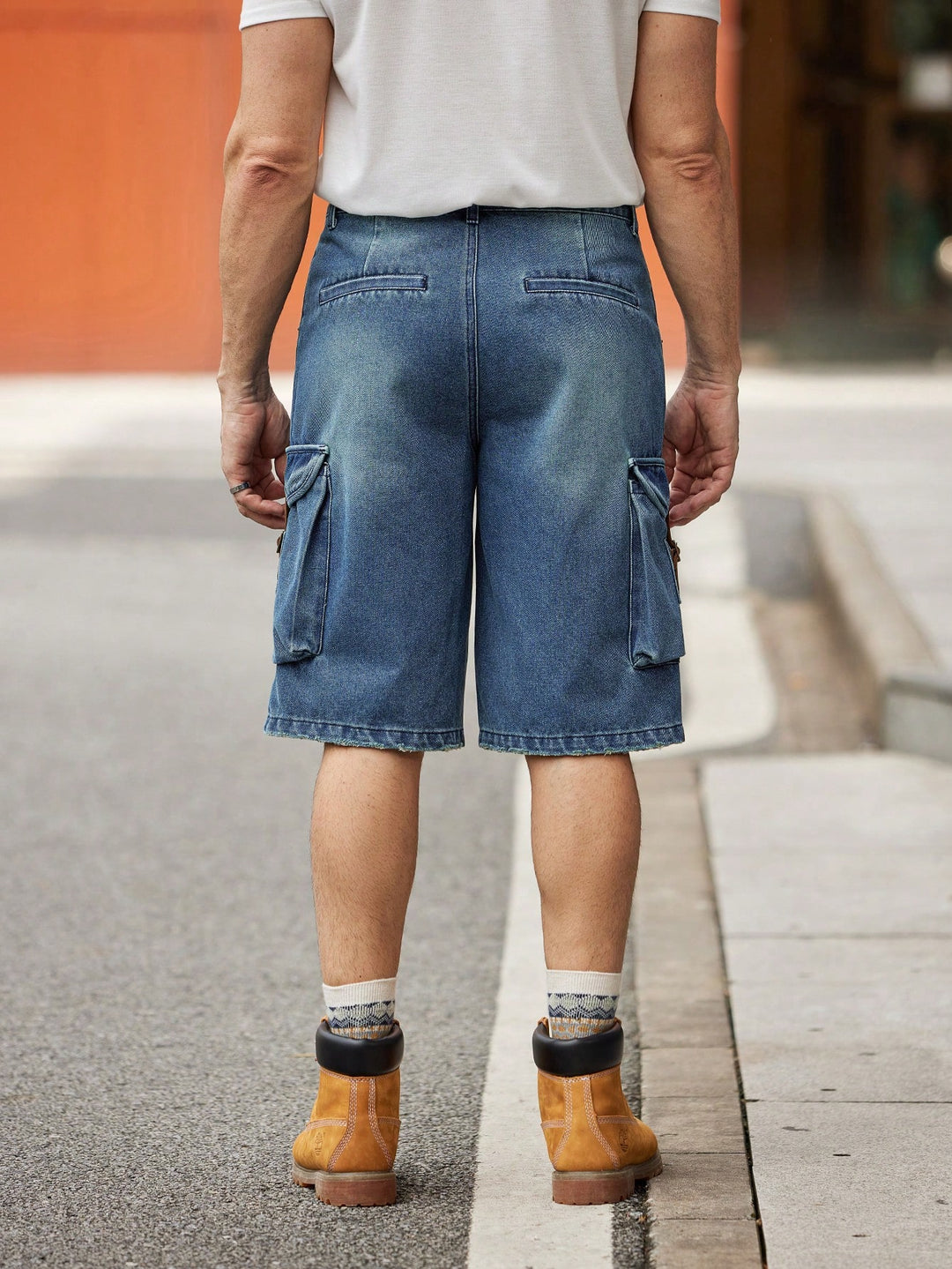 Pantaloni scurți SHEIN, albastru
