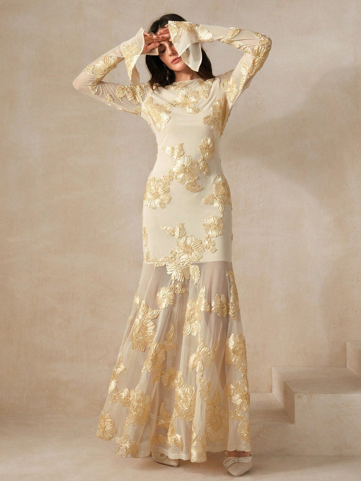 Rochie maxi SHEIN, bej