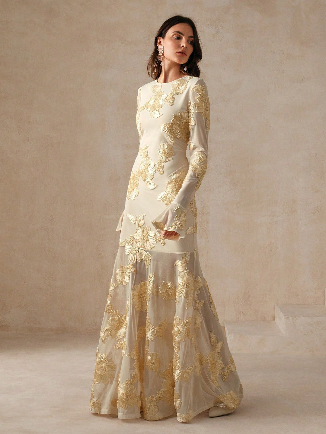 Rochie maxi SHEIN, bej