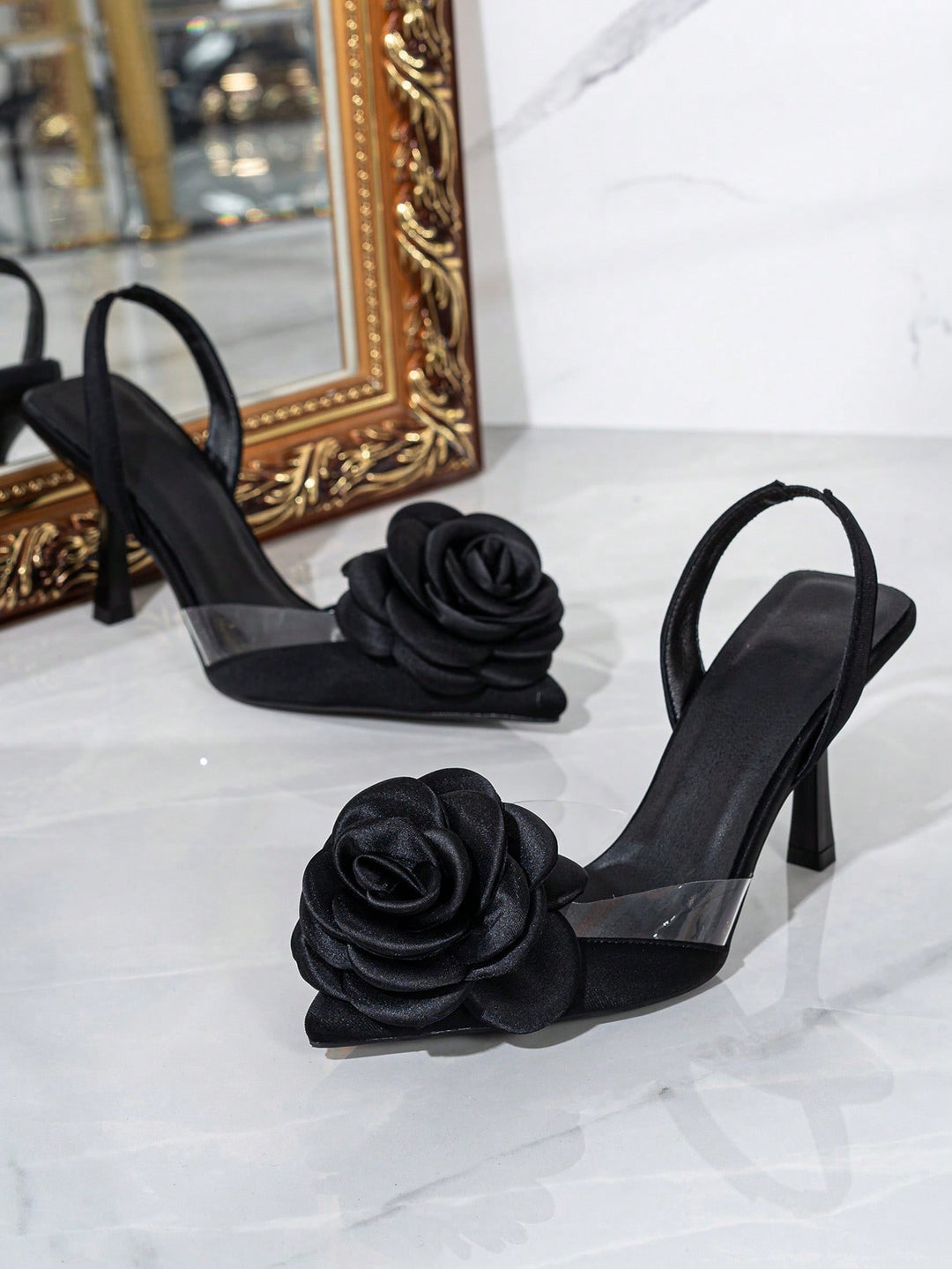 Pantofi cu toc SHEIN, negru