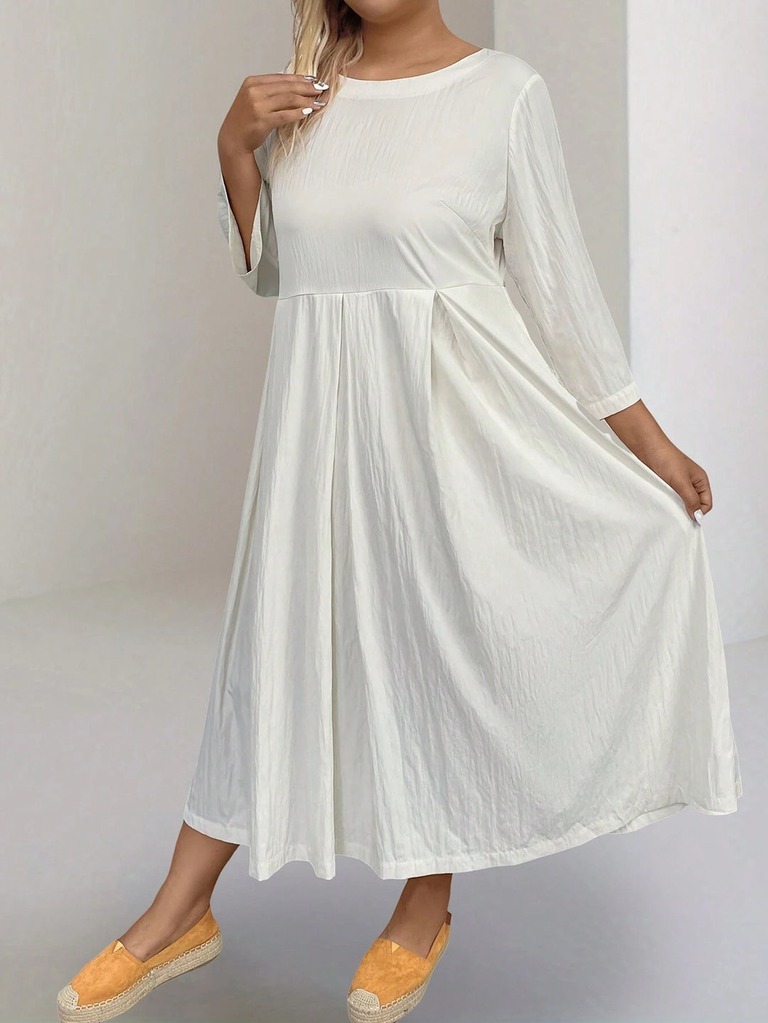 Rochie midi Shein Curve+, crem