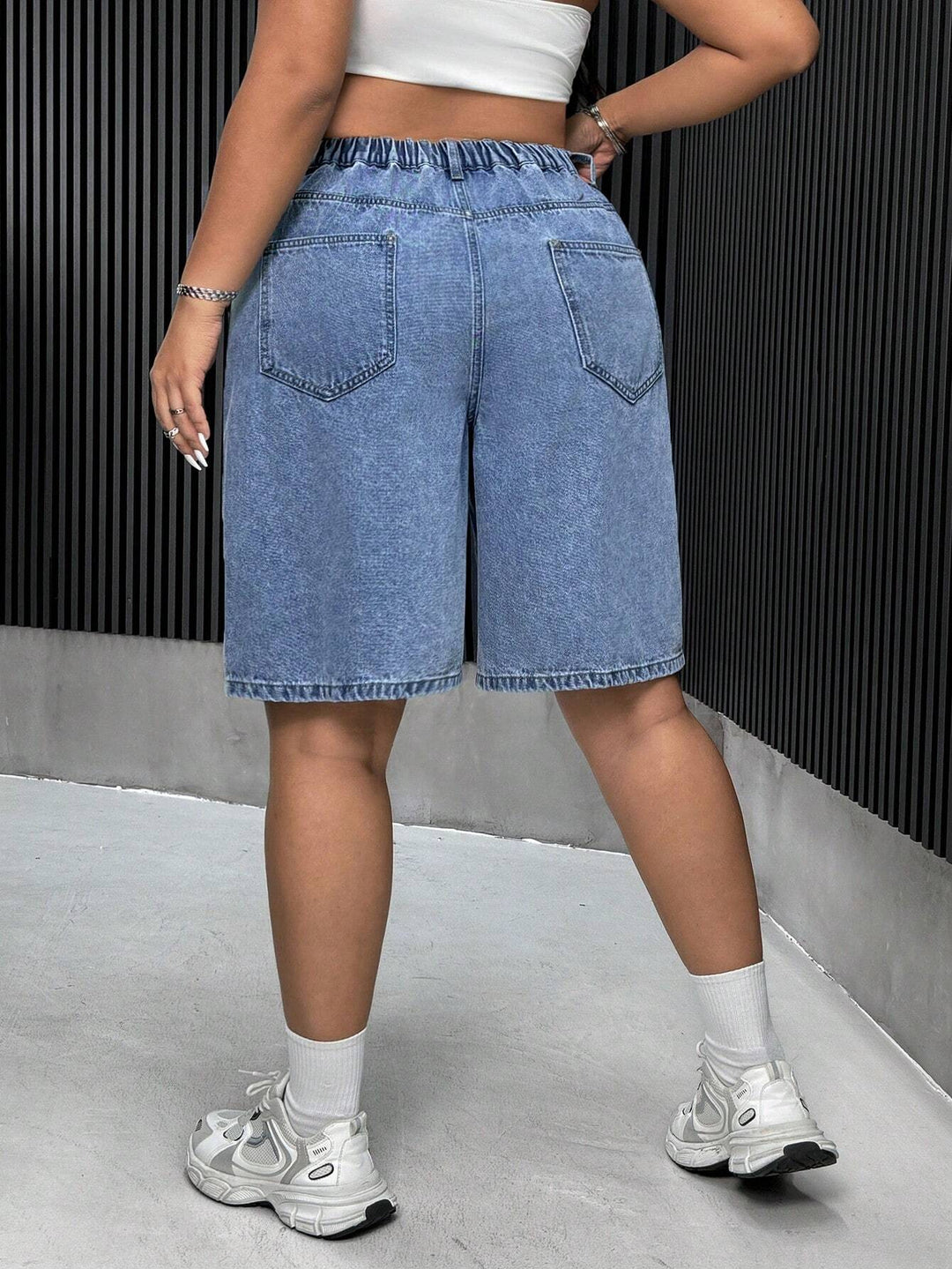 Pantaloni scurți de blugi SHEIN, albastru