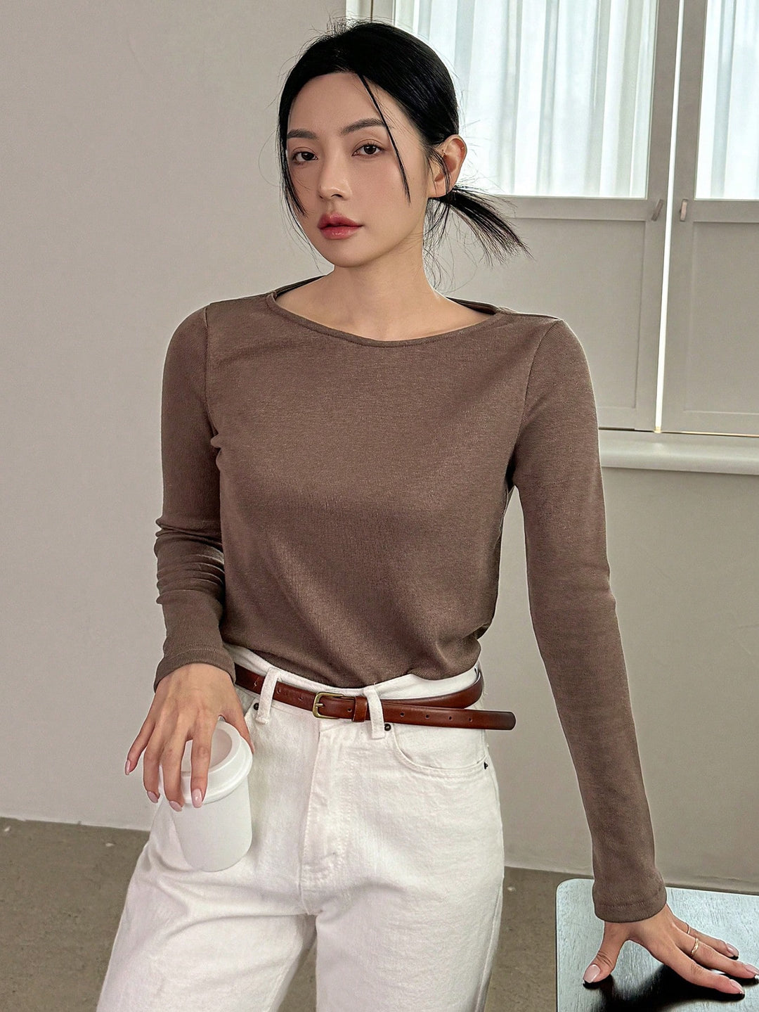 SHEIN barna blúz