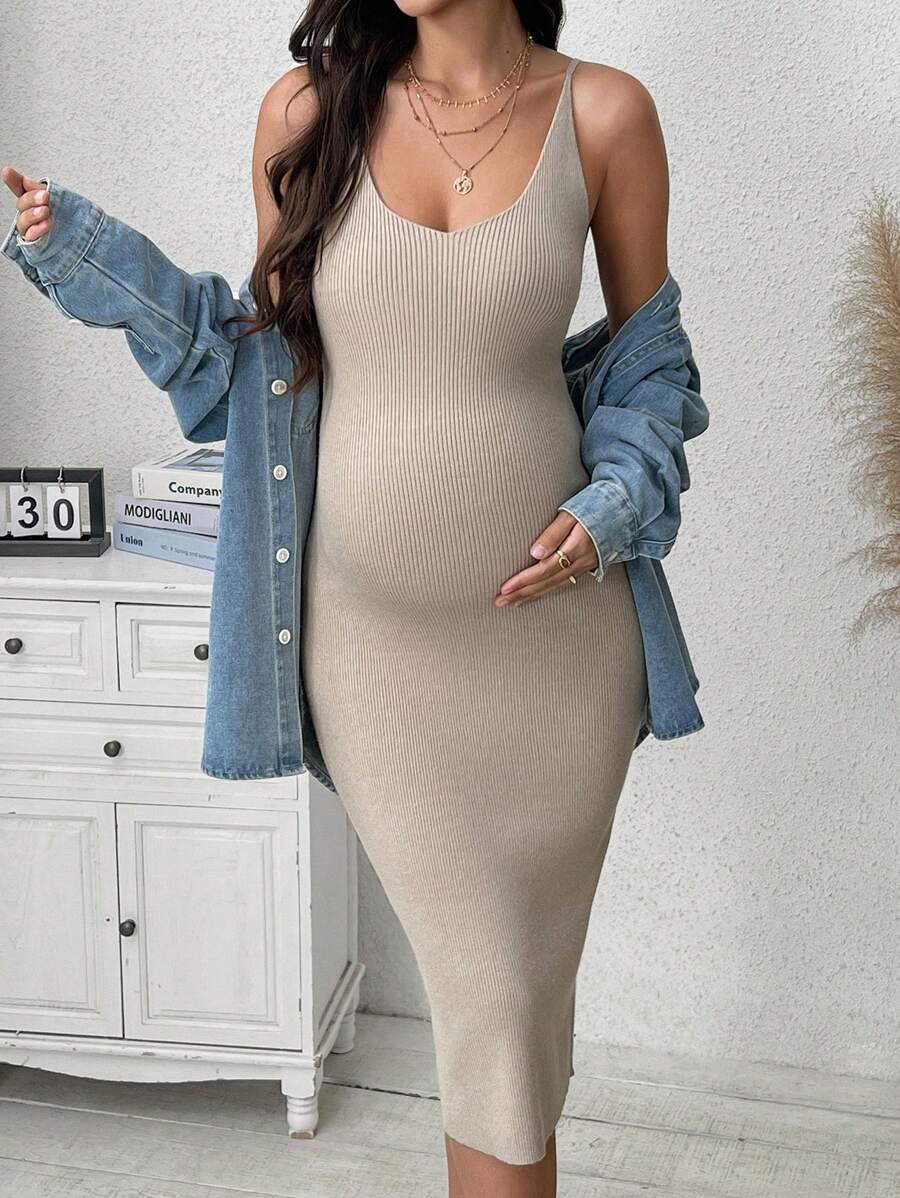 Rochie midi SHEIN, bej