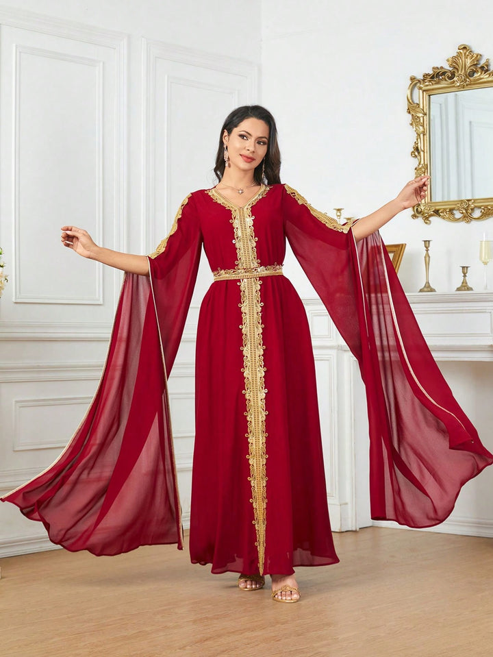 Set caftan și jalabiya SHEIN, roșu