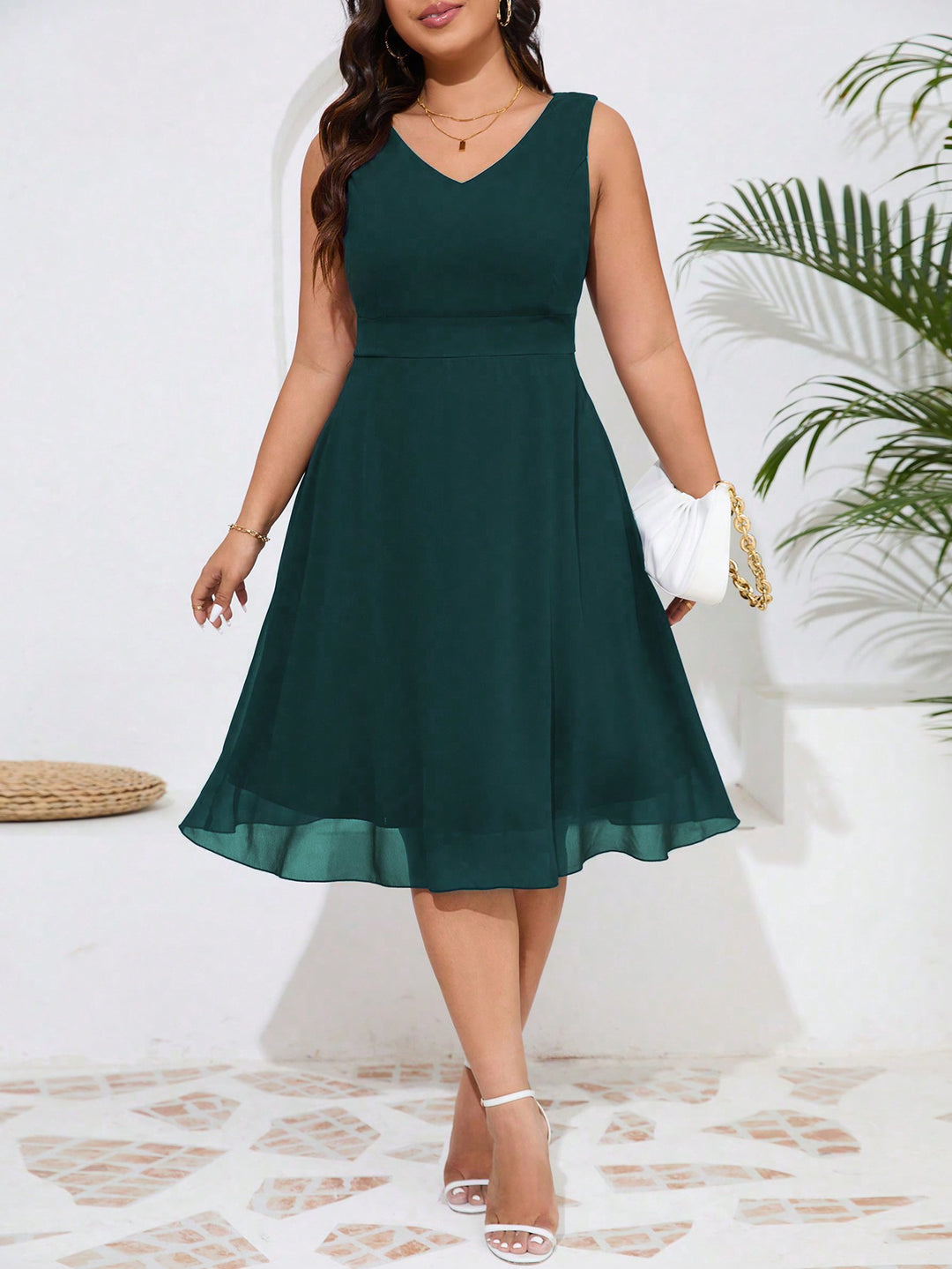 Rochie midi SHEIN, verde