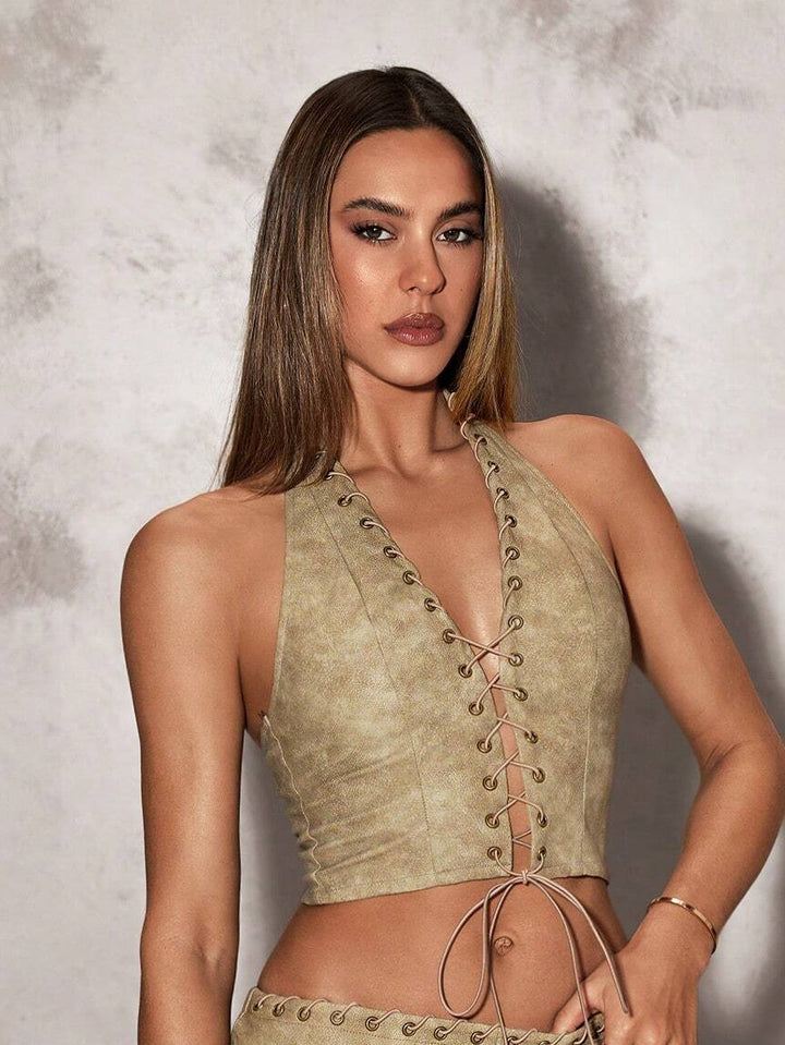 Top SHEIN, khaki