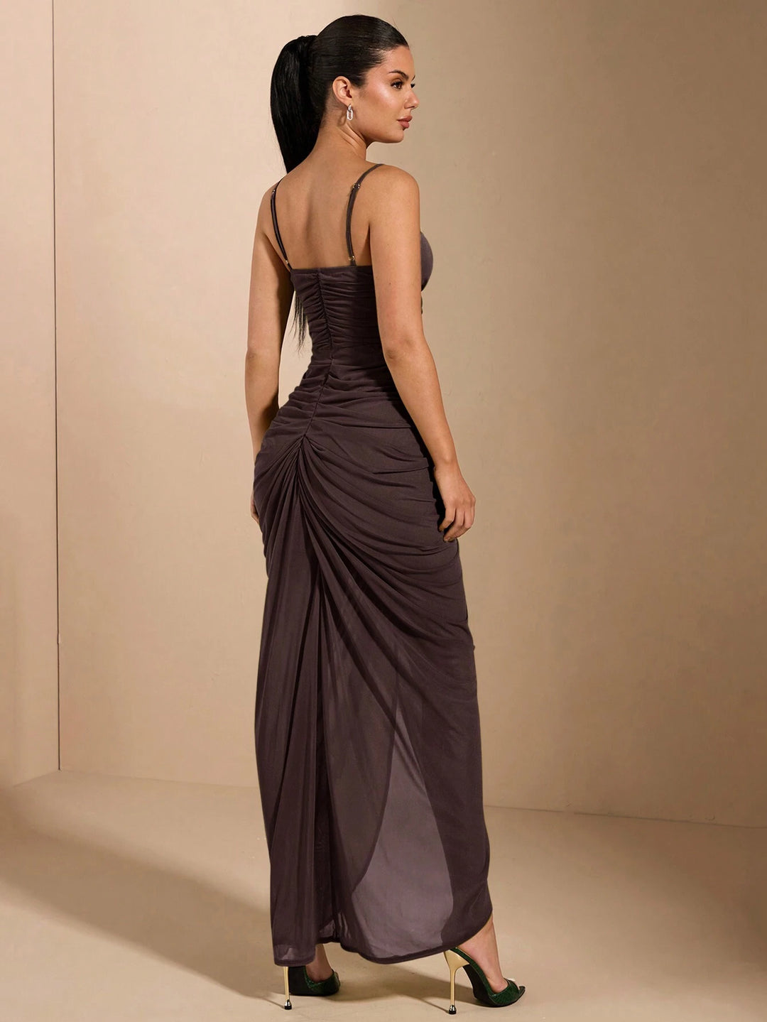 Rochie midi SHEIN, maro
