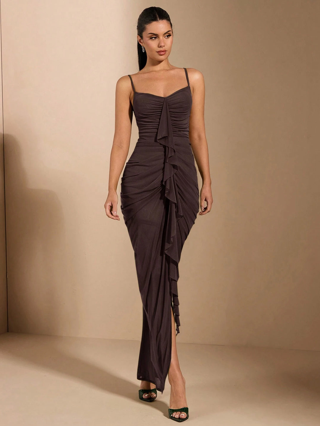 Rochie midi SHEIN, maro