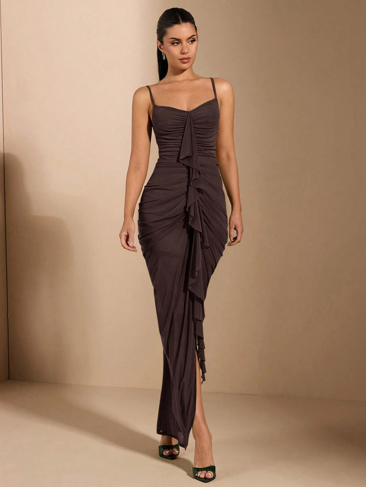 Rochie midi SHEIN, maro