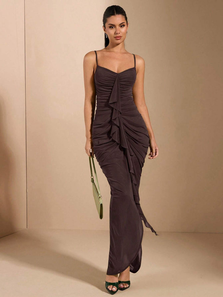 Rochie midi SHEIN, maro