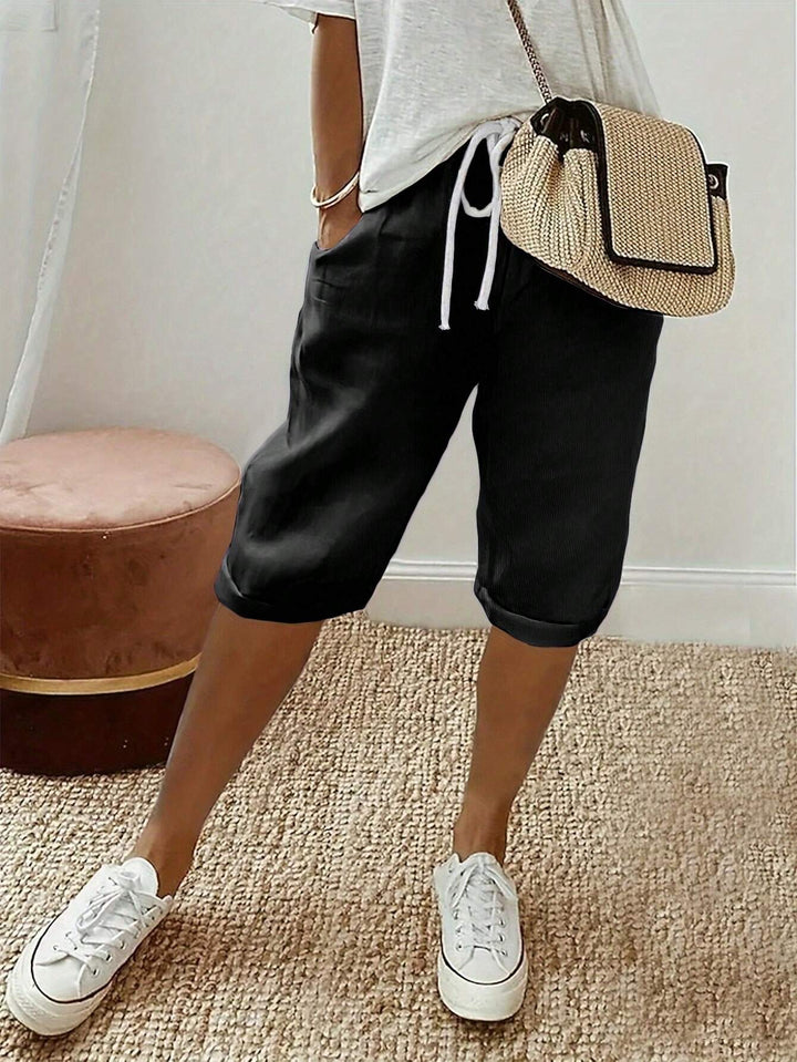 Pantaloni 3/4 SHEIN, negru