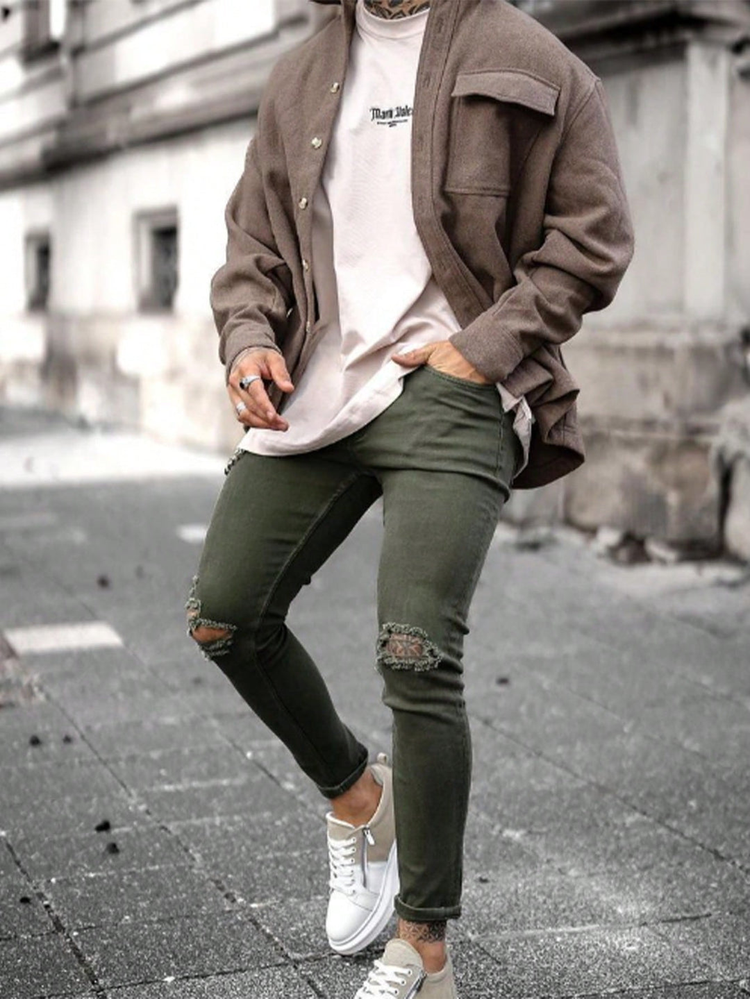 Jeans SHEIN, kaki