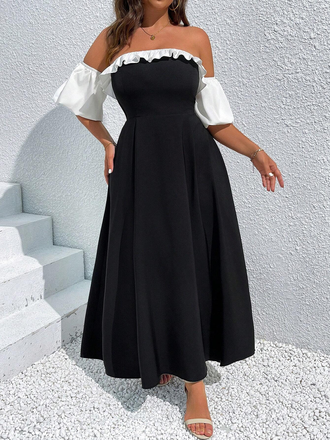 SHEIN maxi ruha, fekete