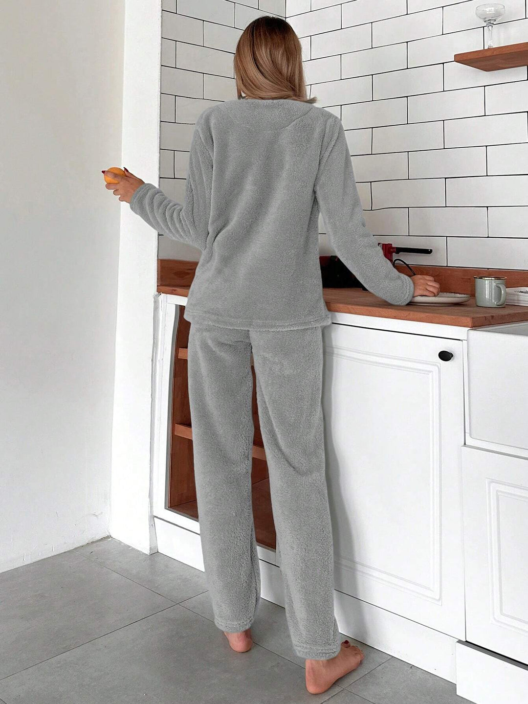 Compleu pijamale SHEIN, gri