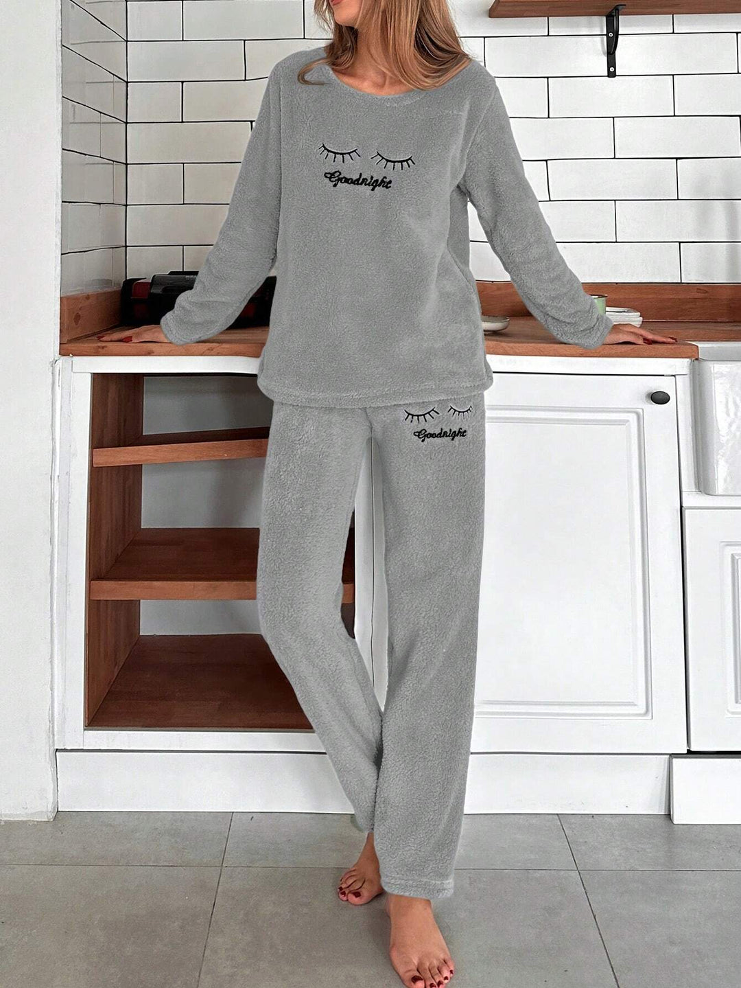 Compleu pijamale SHEIN, gri