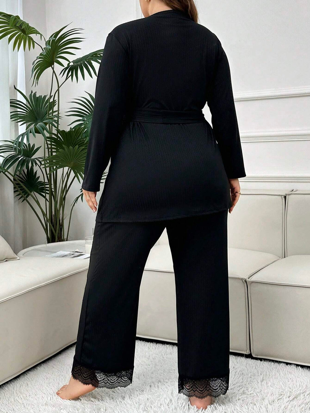 Compleu pijamale SHEIN, negru