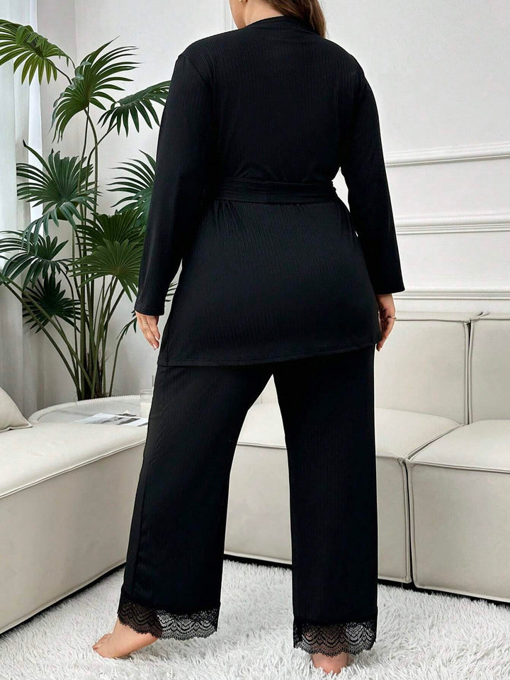 Compleu pijamale SHEIN, negru